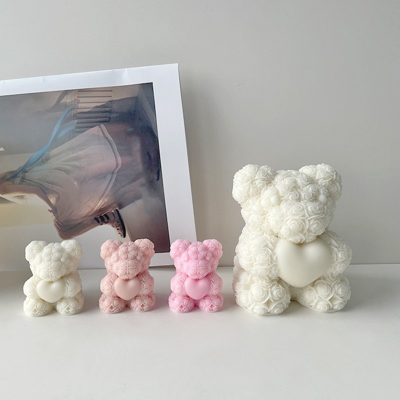Soap Making At Home - San Valentino Amore Orso rosa Candela