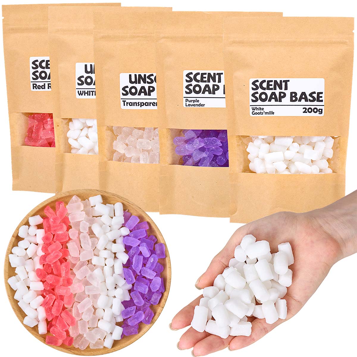 Soap Making Goats Milk - 200g Colore Glicerina Sapone Base FAI