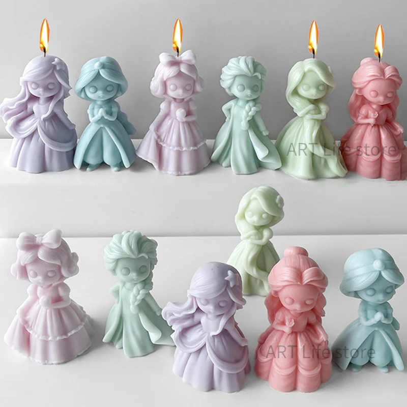 Soap Making At Home - 6 Princess Doll stampo per candele