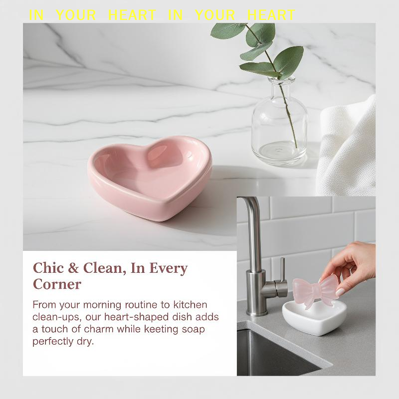 Soap Dish Draining - Portasapone a Forma di Cuore in
