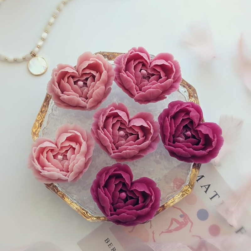 Soap Making At Home - Fiori a forma di cuore Sapone