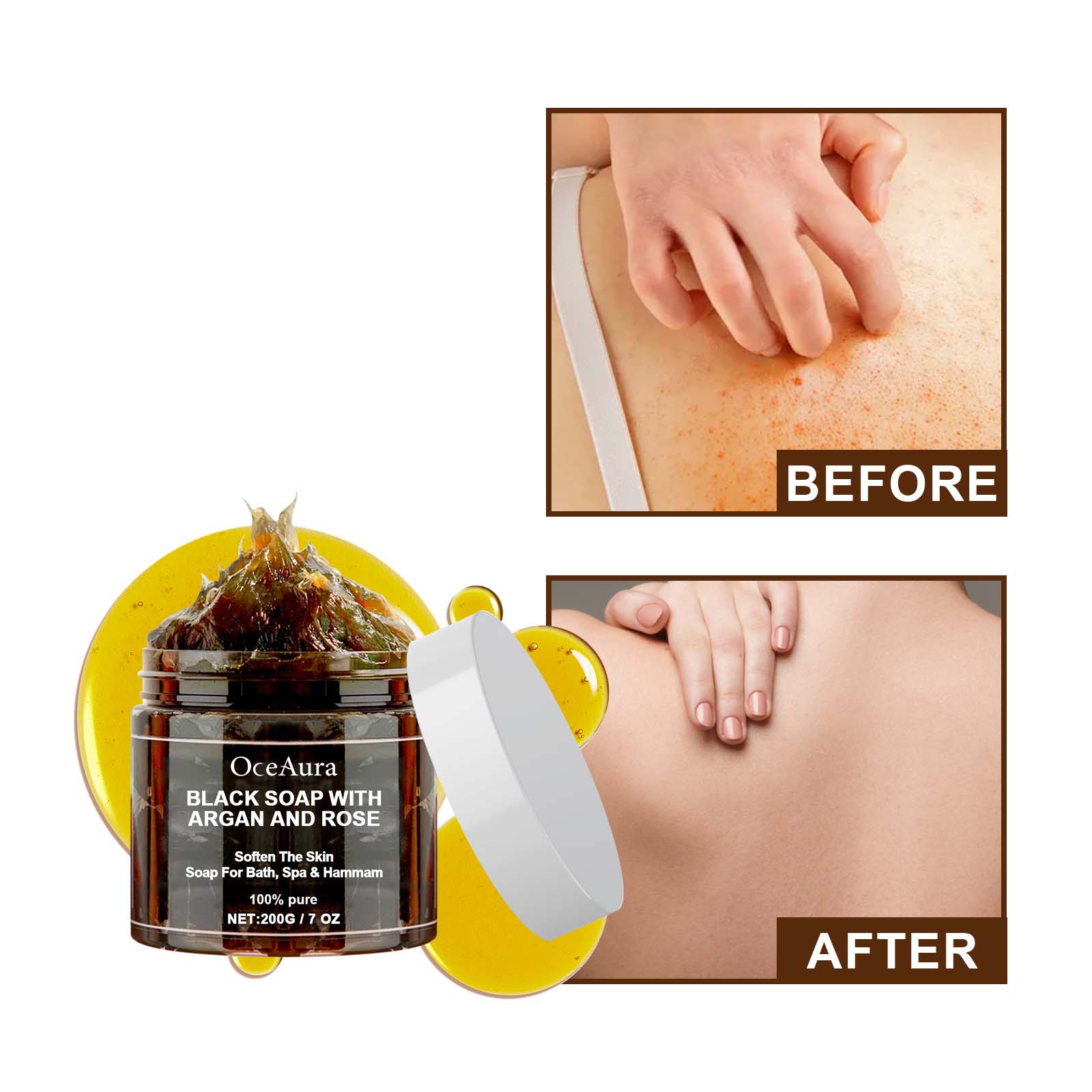 Sapone Nero OCEAURA con Argan  - Castor Oil Soap recensione e prezzo