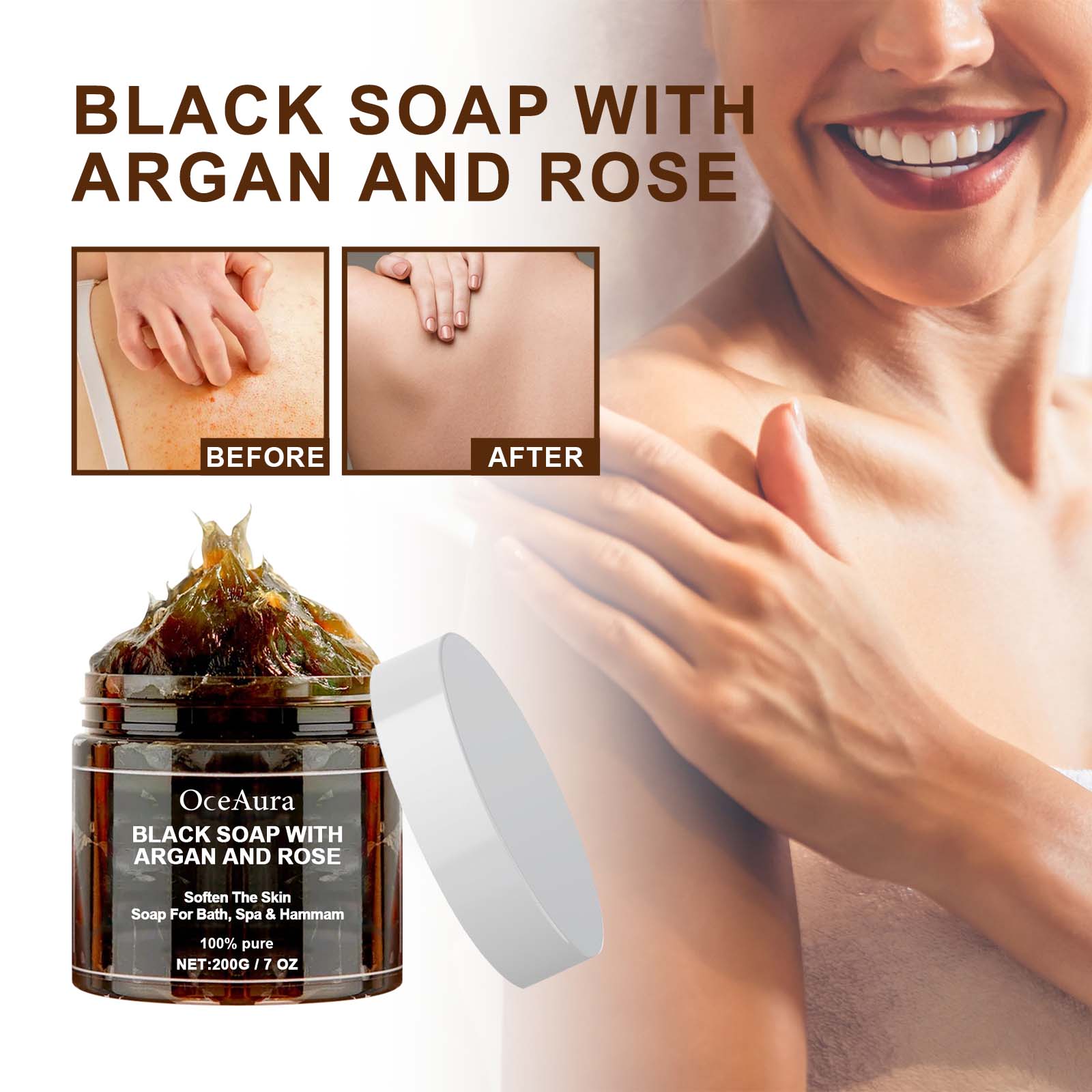 Sapone Nero OCEAURA con Argan  - Castor Oil Soap recensione e prezzo